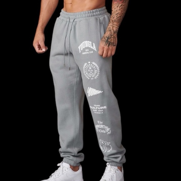 YoungLA 204 Immortal Killer Light Gray Joggers - Picture 2 of 9